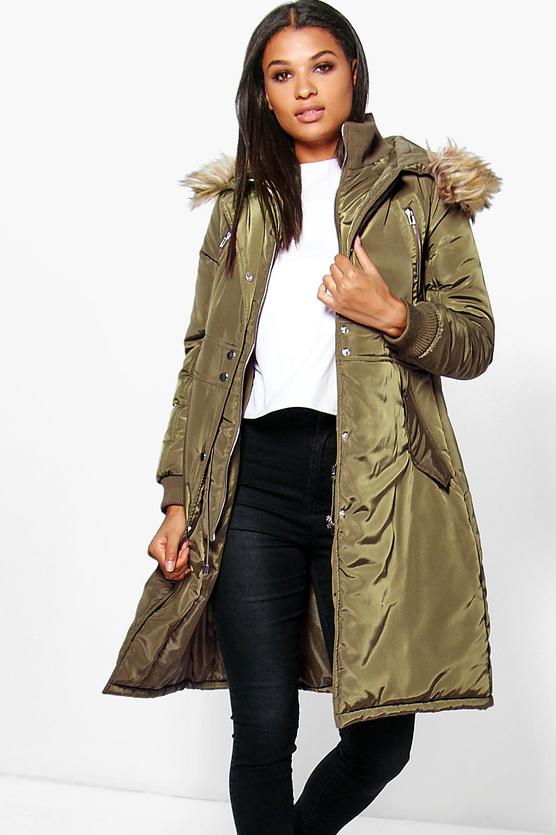 Boutique Sophia Longline Luxe Double Layered Parka